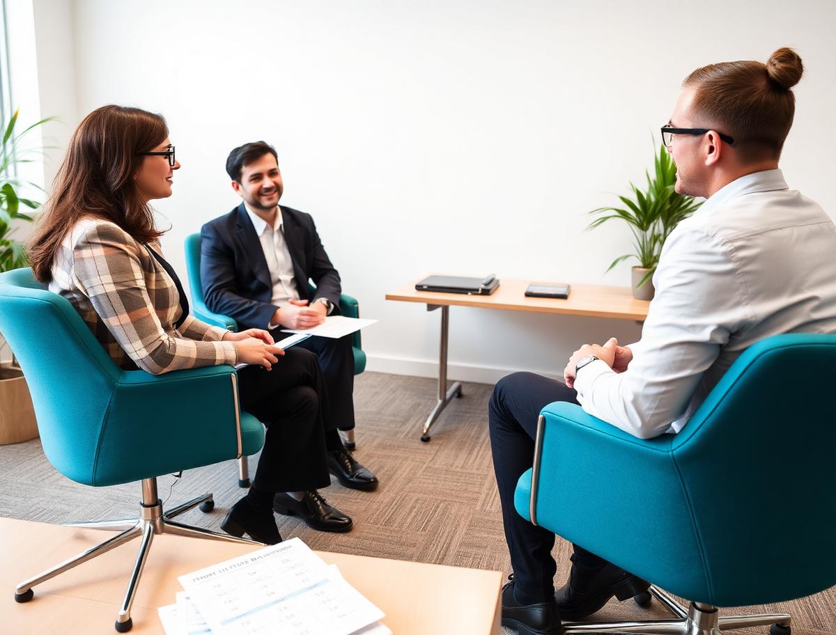 Structured interview between two interviewers and a candidate